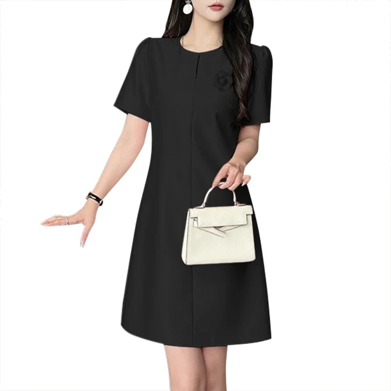 Summer Party Dress Women Short Sleeve Knee Length Sundress