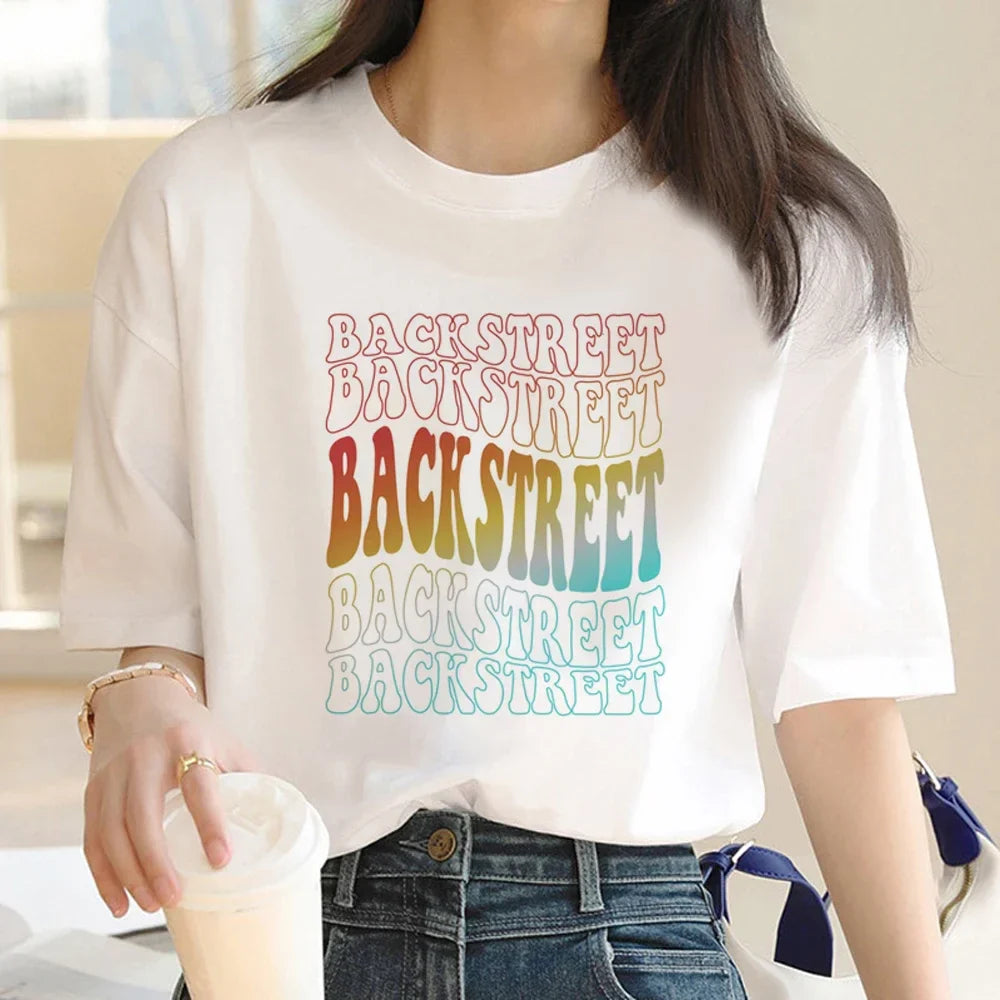 Backstreet Boys DNA Tour Summer Top T-Shirt for Women Funny Japanese Grunge Couple Shirt