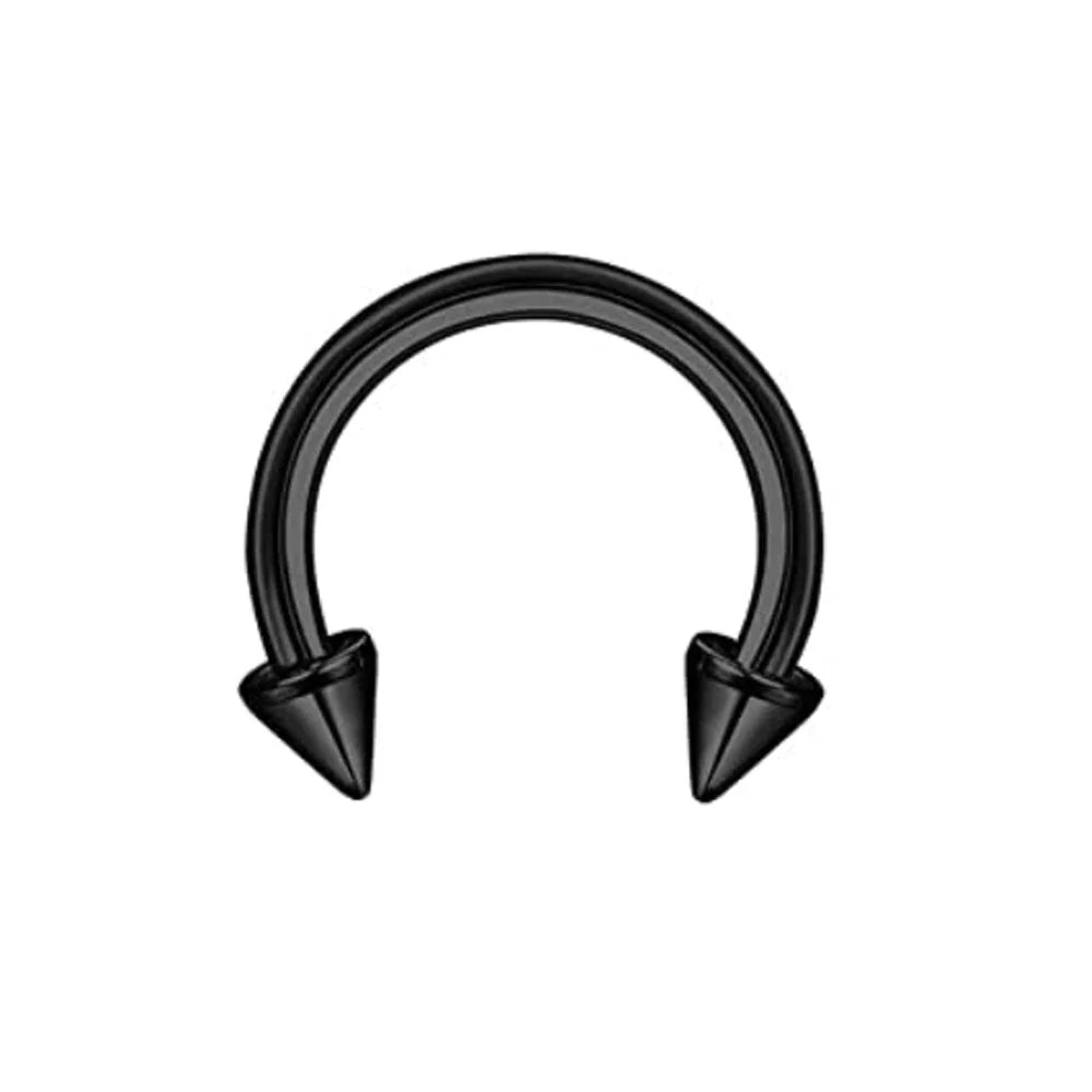 Spike Septum Ring 16G Surgical Steel Piercing Jewelry Vertical Snake Bite Lip Ring for Men and Women 8mm or 10mm