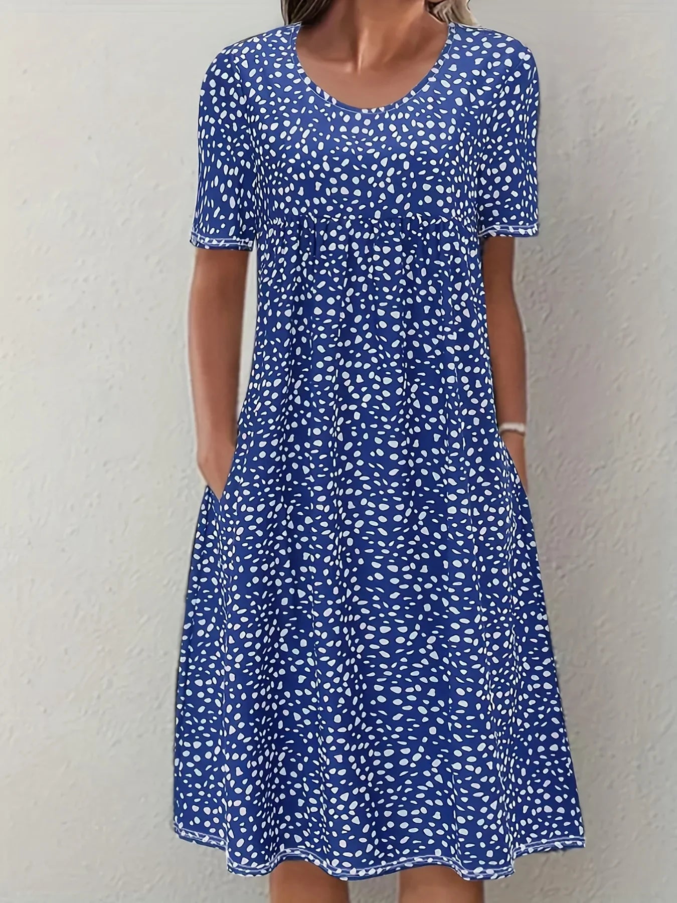 Bohemian Floral Dress for Women Casual Loose Short Sleeve