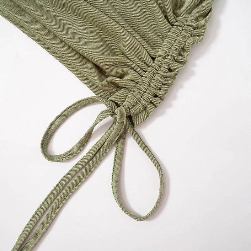 Peach Backless Bodycon Dress With Spaghetti Straps Party