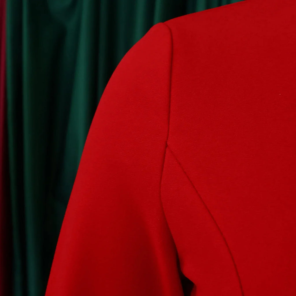 V Neck Office Sheath Dress For Women Belted Midi Style