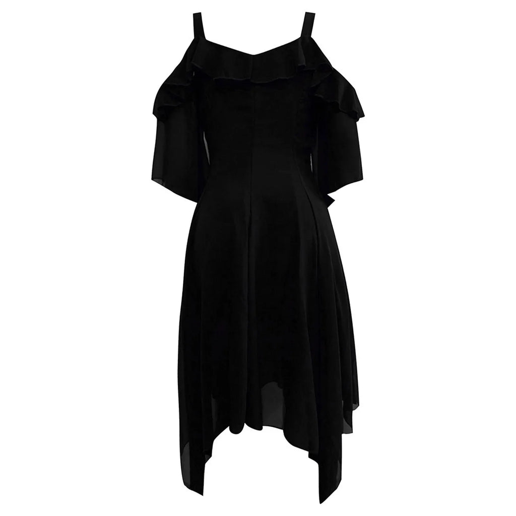 Plus Size Gothic Dress Wrap With Off Shoulder Ruffles