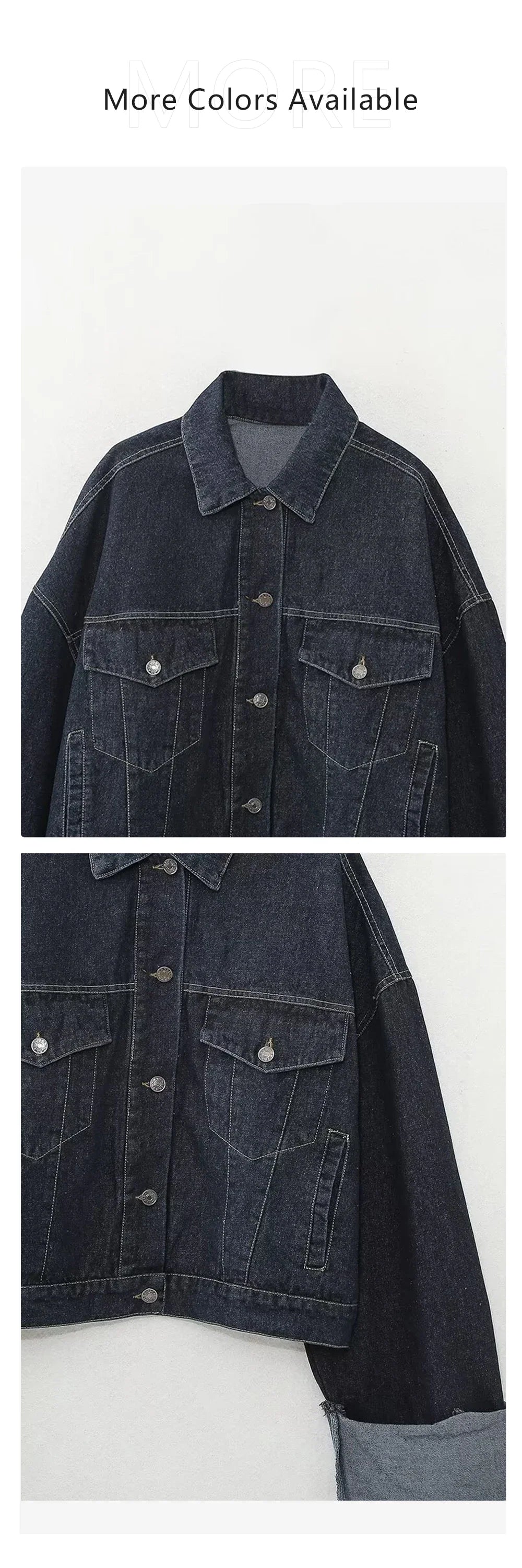 Women's Denim Jacket and Wide Leg Pants Set Stylish Spring Outfit