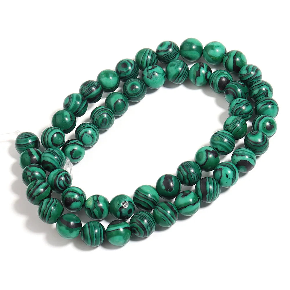 Natural Green Malachite Stone Beads for Jewelry Making 4mm 6mm 8mm 10mm 12mm Loose Spacer Beads for Bracelets and Necklaces