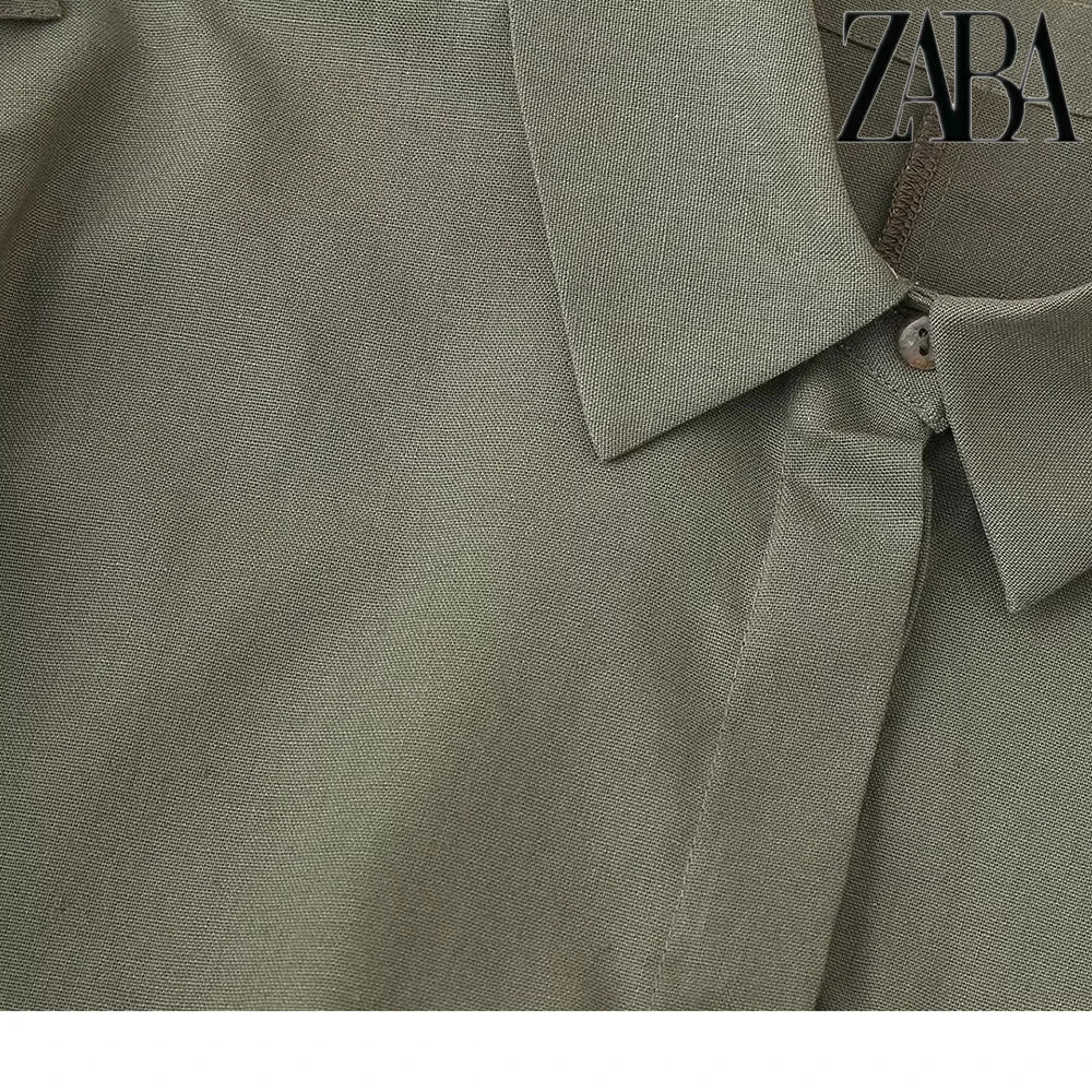 Women's Elegant Short Sleeve Tie Embellished Lapel Shirt and Solid Color Casual Pants Suit for Street Commuter Style