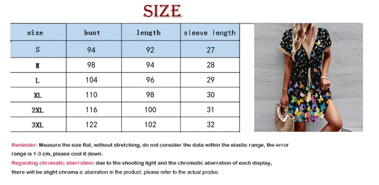 Bat Sleeve Lace Waist Wrap Dress V Neck Printed Midi Length