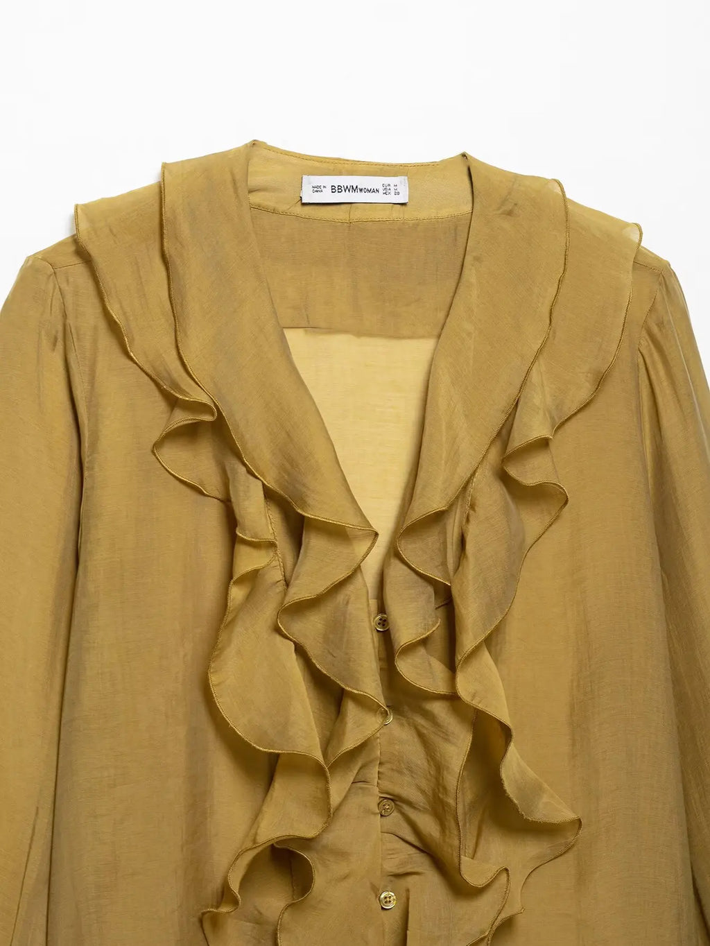 Laminated V Neck Long Sleeve Casual Shirt for Women with Versatile Temperament and Elegant Fit