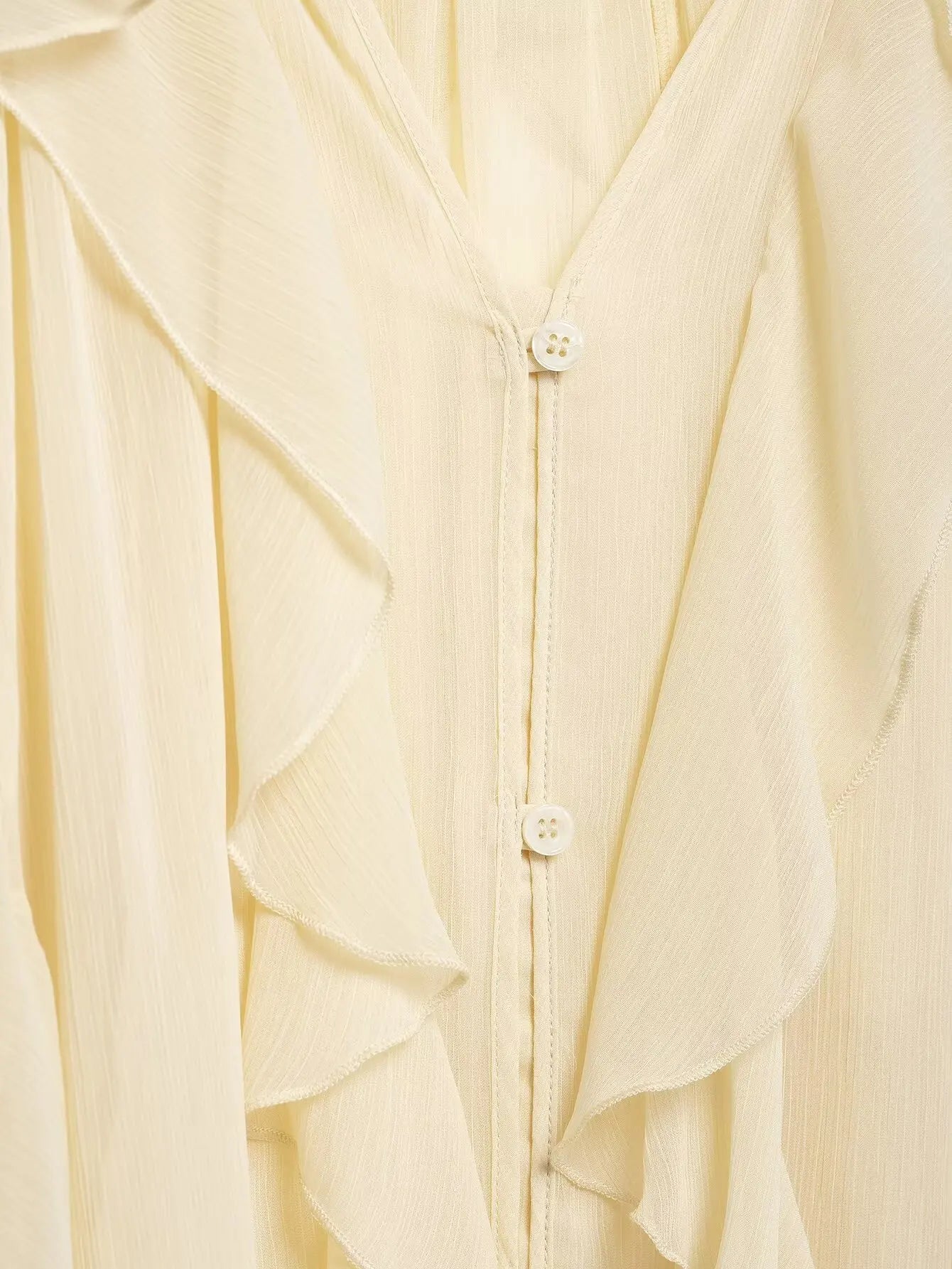 Women's Burgundy Ruffle Layer Casual Blouse Long Sleeve Loose Fit Button-Front Shirt High Street Fashion Top