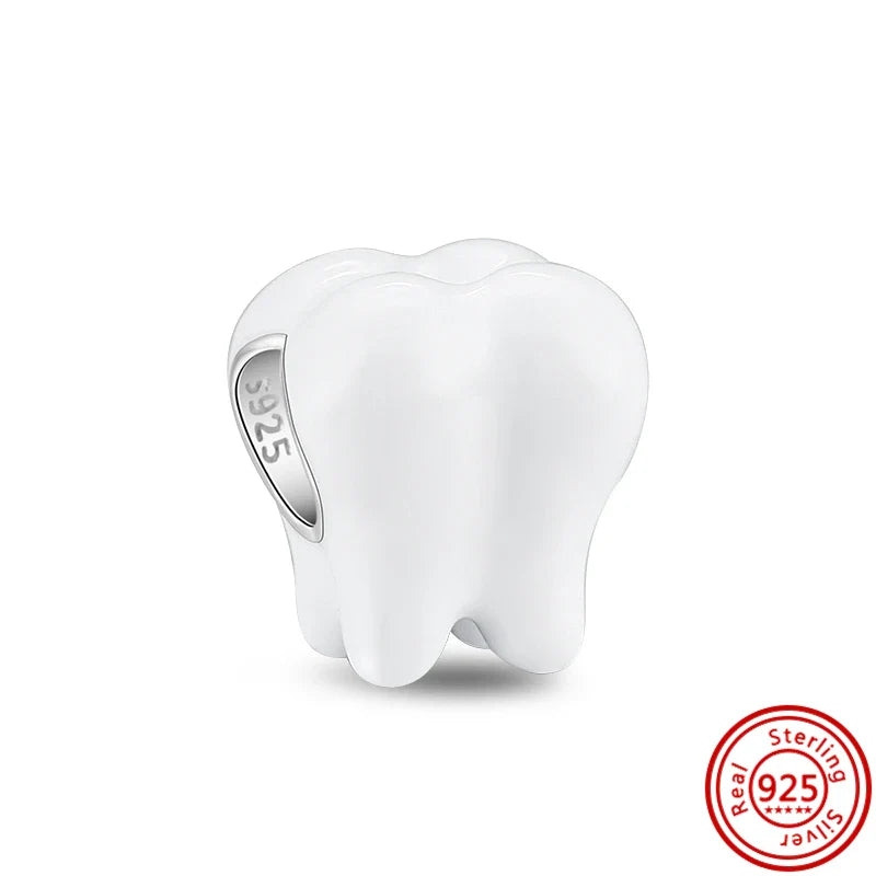 Fit Pantaro Peacock Cake Teeth Butterfly Crown S925 Silver Charms Beads Fine Jewelry for Women Gift