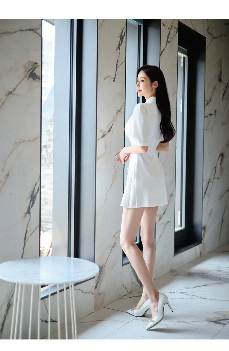 Women's Office Pencil Dress Short Sleeve Sheath Bodycon