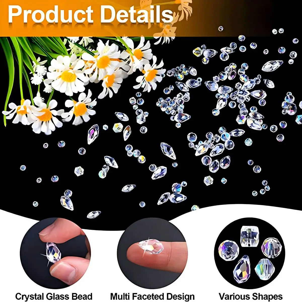 300 Pieces Mixed Crystal Glass Beads Variety Pack for DIY Crafts and Jewelry Making