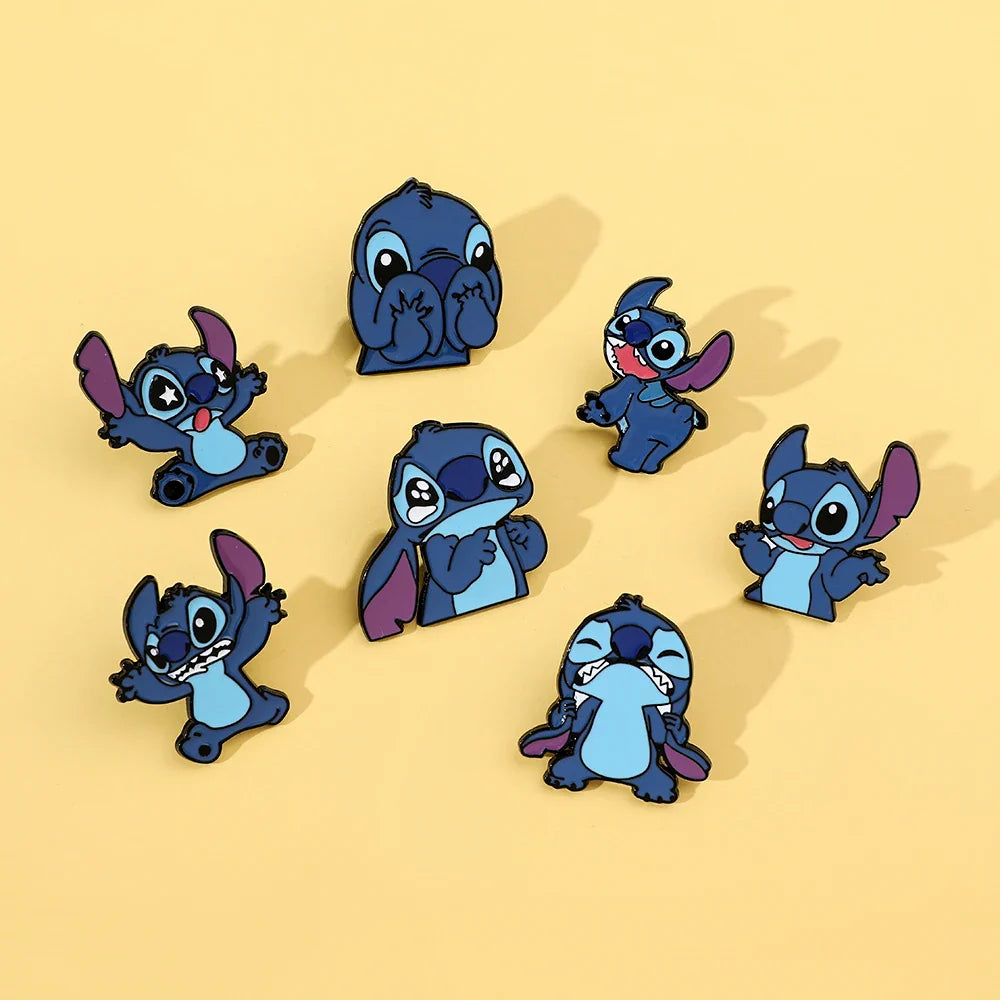 7 Pcs Creative Lilo and Stitch Enamel Pins Set for Backpack Clothing Jewelry and Accessories Gift