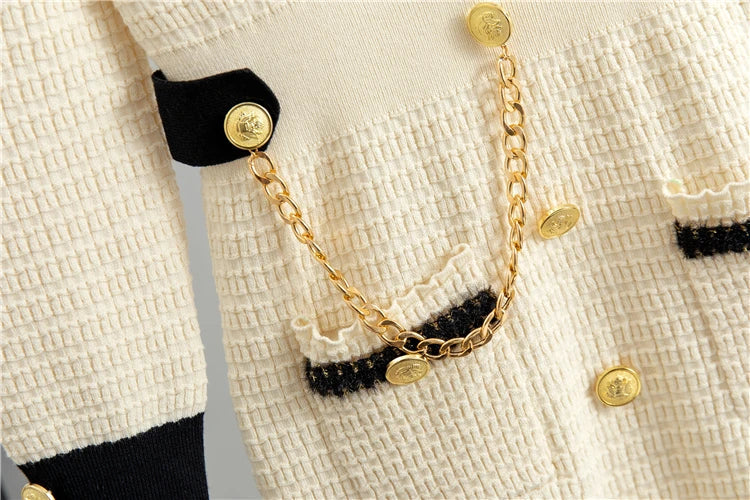 Elegant O Neck Knitted Dress for Women Autumn Slimming