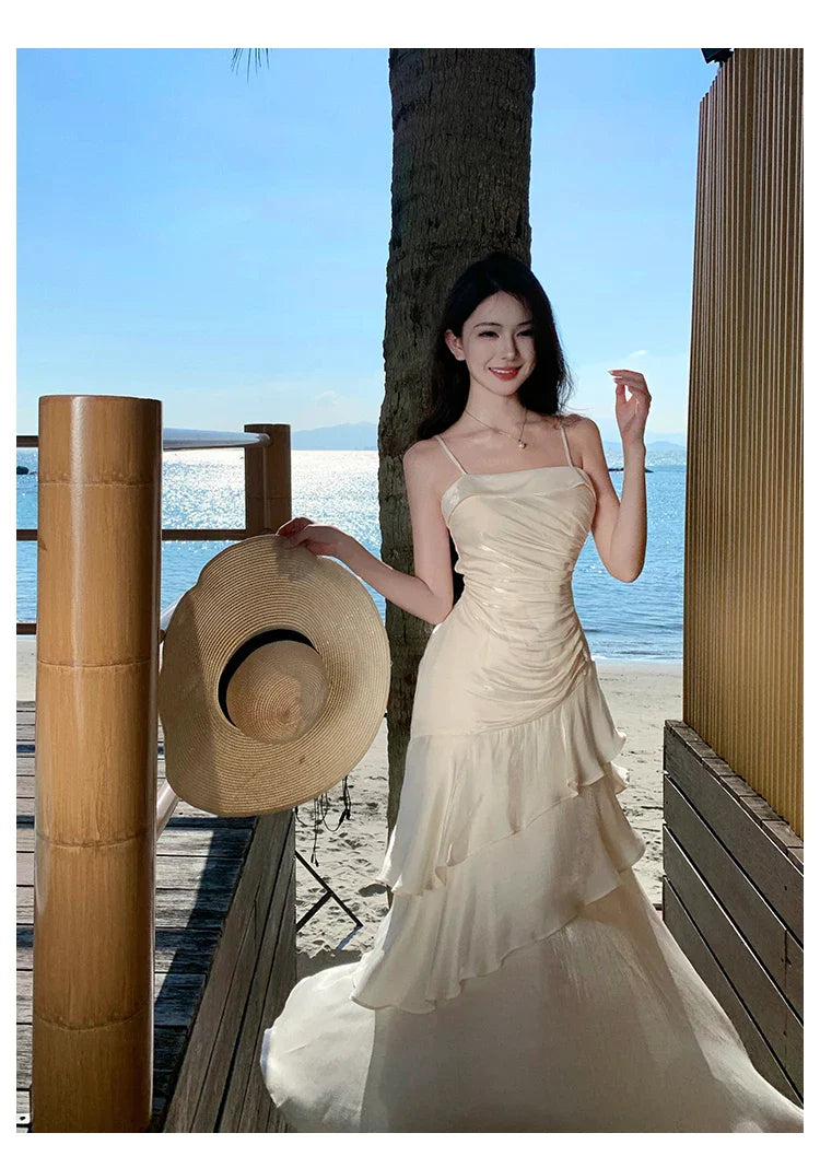 Elegant Spaghetti Strap Long Dress For Women Prom Gown