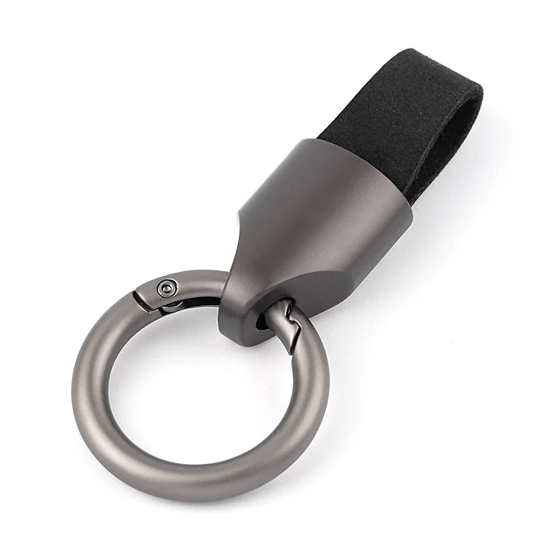 Cowhide Leather Keychain with Carabiner for Men and Women - Stylish Keyring Pendant for Bags and Belts