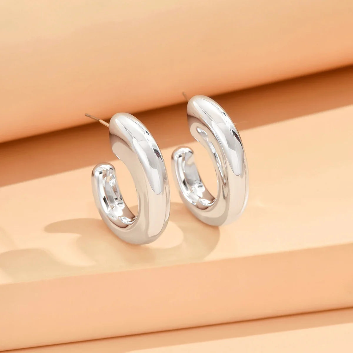 Geometric Irregular Metallic Color Earrings for Women Minimalist Trendy Jewelry Gift