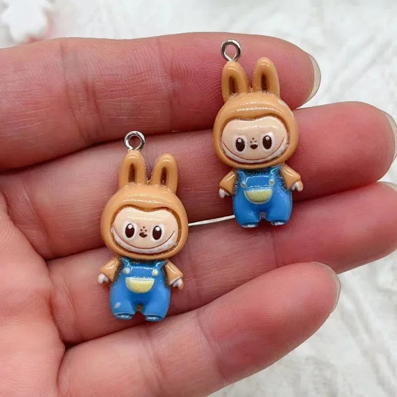10PCS Kawaii Rabbit Resin Pendants for DIY Necklaces Bracelets Earrings and Keychain Accessories