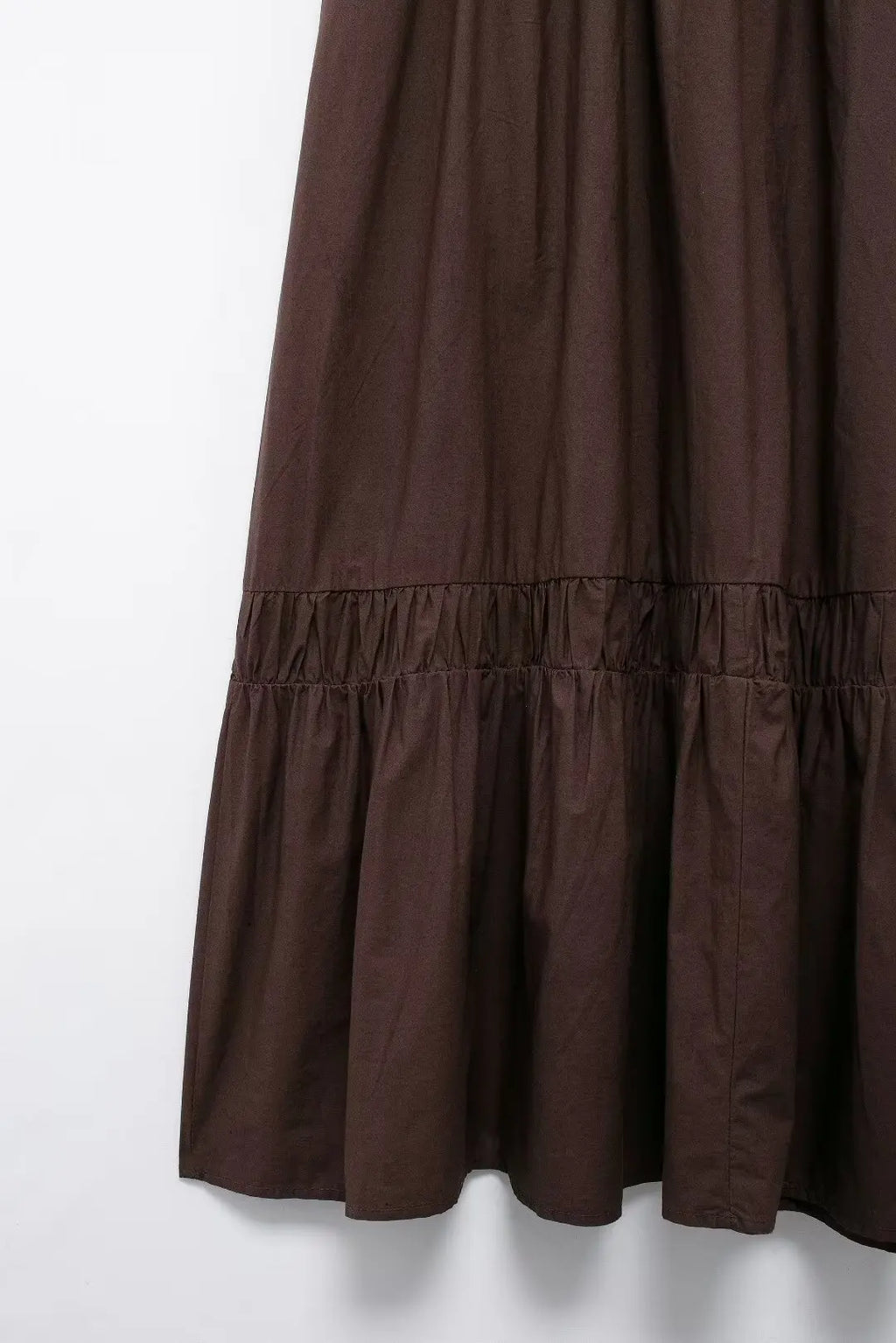 Brown Backless Halter Dress With Floral Embellishment