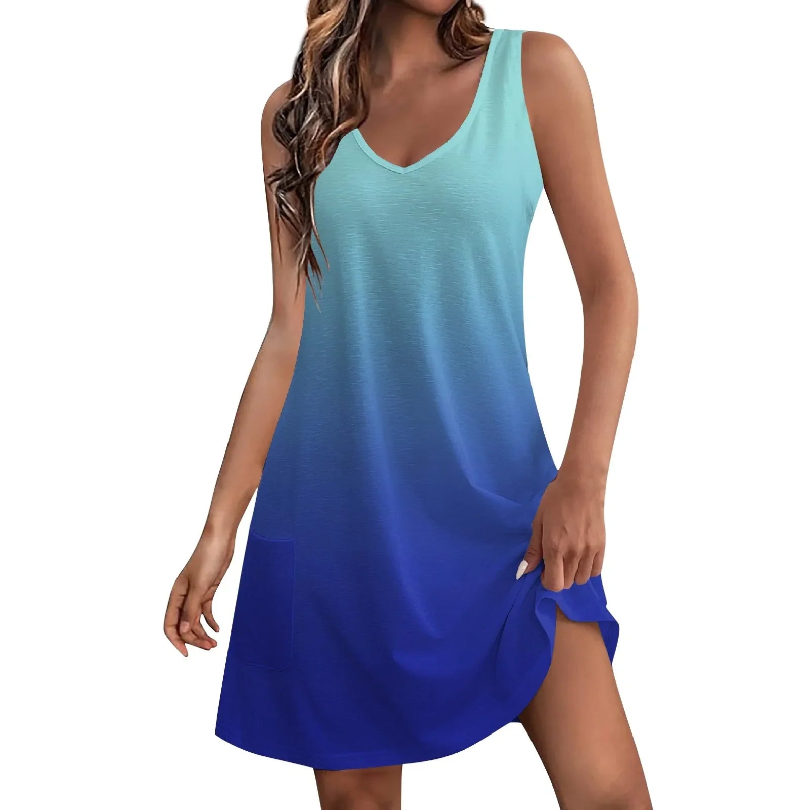 Boho Floral Sundress With Pockets For Women Tank Dress