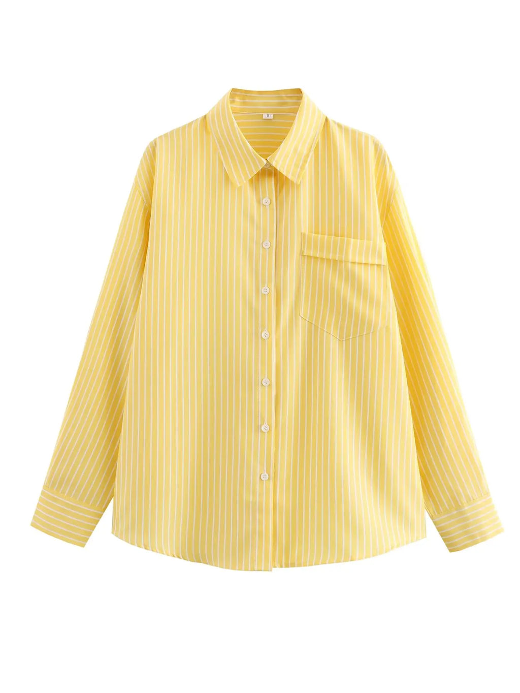 Elegant Stripe Long Sleeve Casual Shirt for Women Lapel Collar Single-Breasted Loose Slim Blouse Top Streetwear