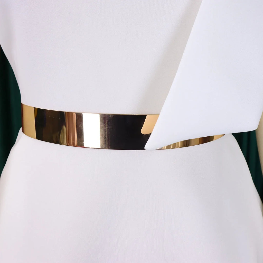 One Shoulder Bow Dress A Line Pleated Mid Calf Party Dress