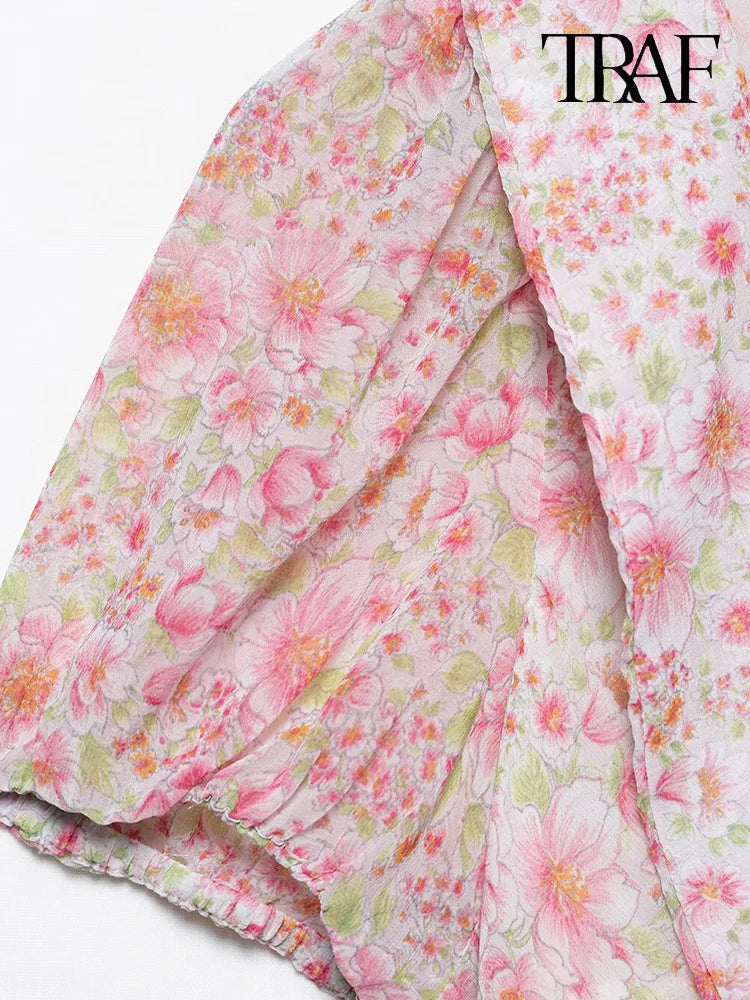 Floral Sweetheart Neck Mini Dress For Beach Party Wear