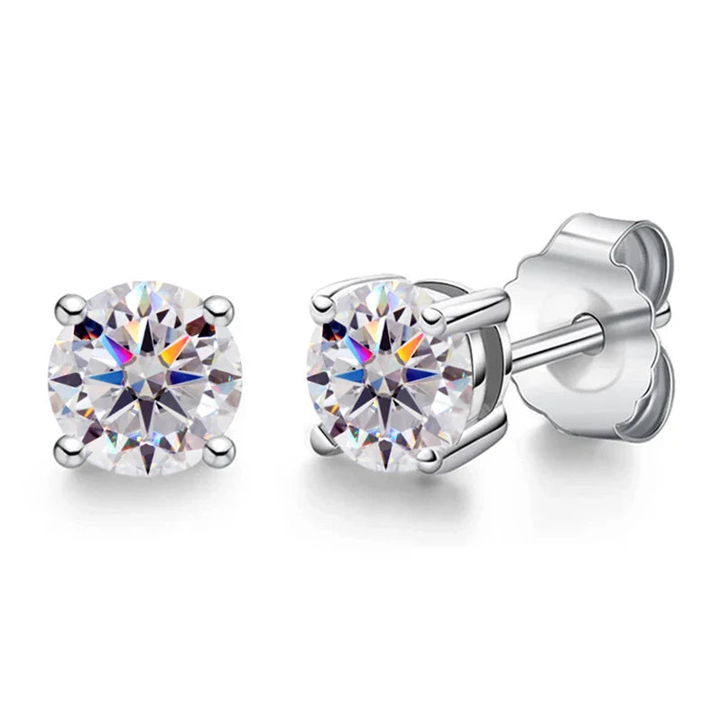 Moissanite Diamond Stud Earrings in S925 Sterling Silver for Women Perfect for Wedding Engagement and Anniversary Gifts