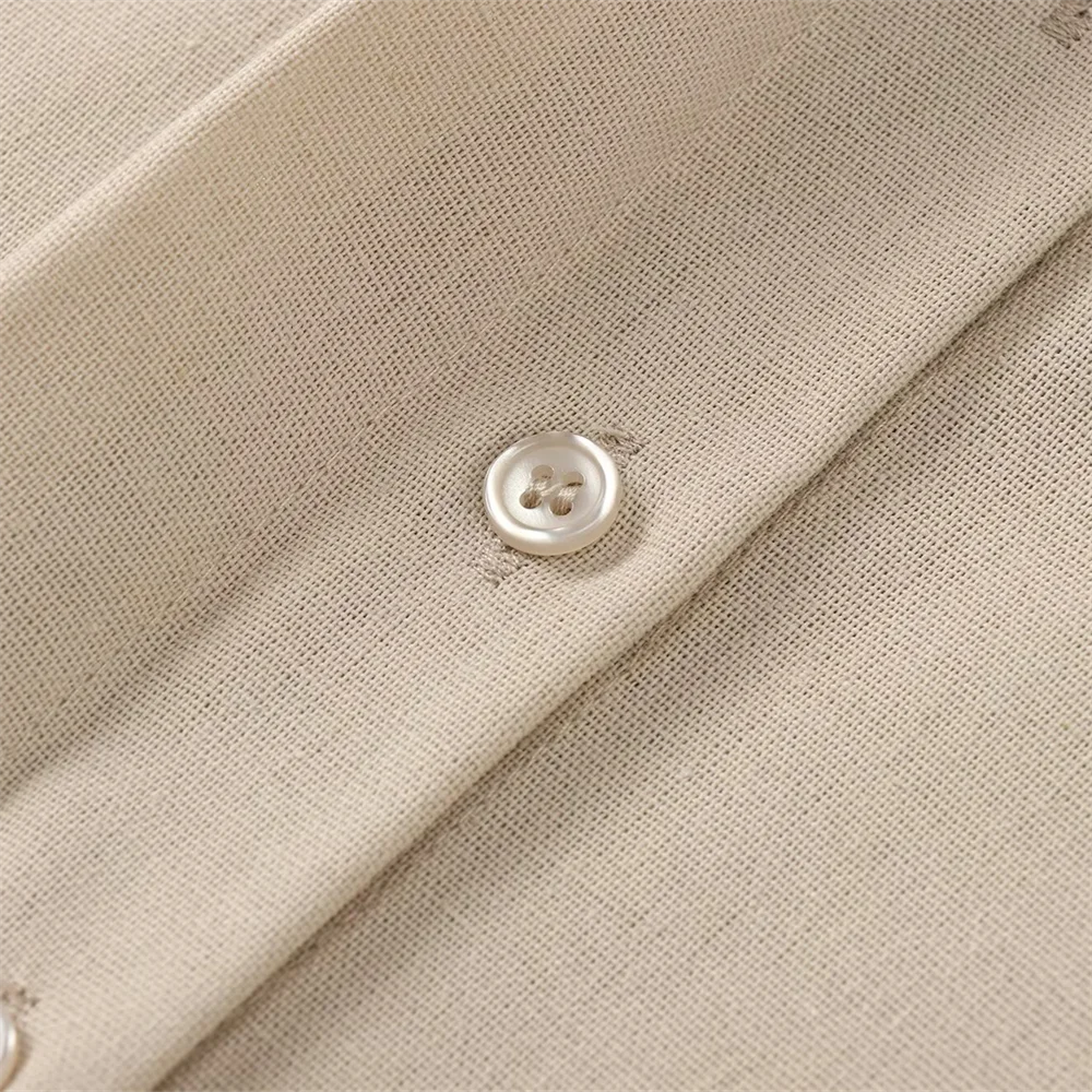 Women's Casual Linen Blended Wide Sleeve Shirt and Straight Leg Pants Set