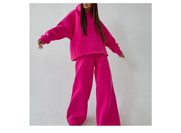 Women Oversized Tracksuit Set with Hoodie and Sweatpants Comfortable Two Piece Outfit