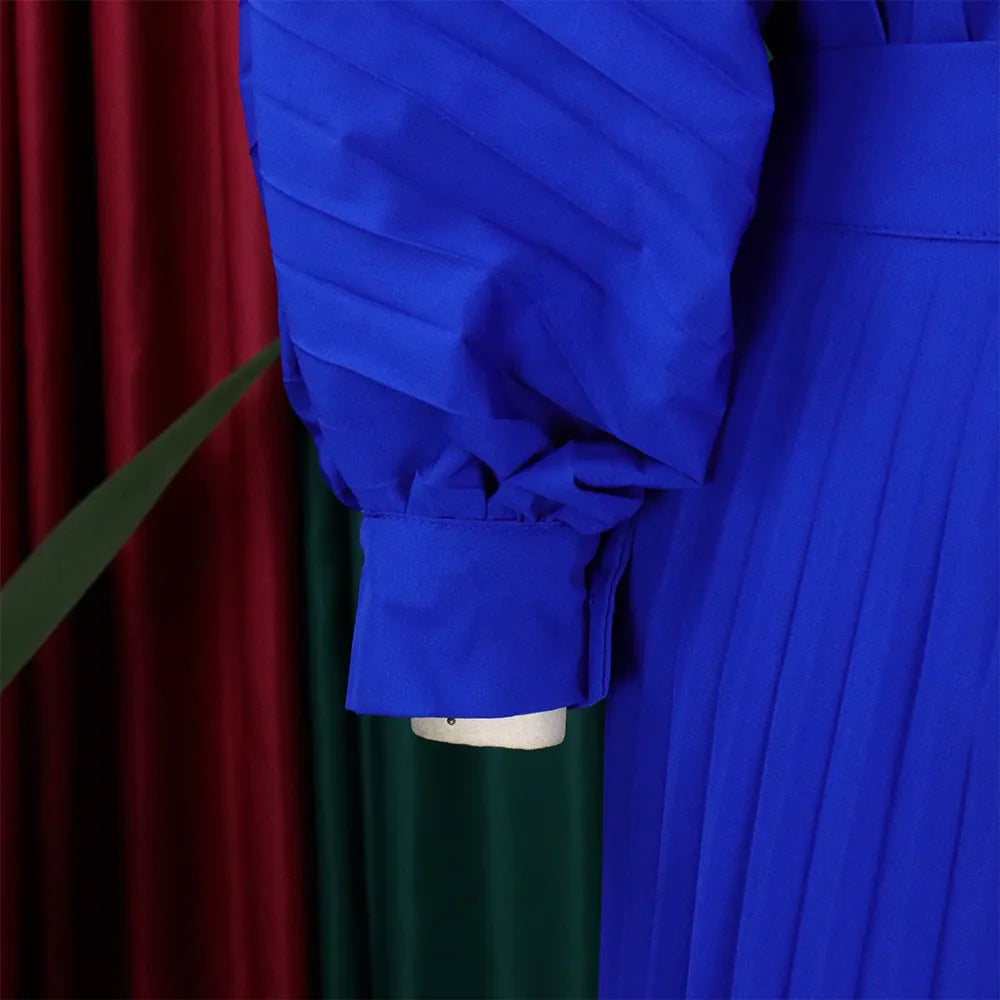 Elegant 2 Piece Women's Outfit with O Neck Blouse and High Waisted Wide Leg Pants Set