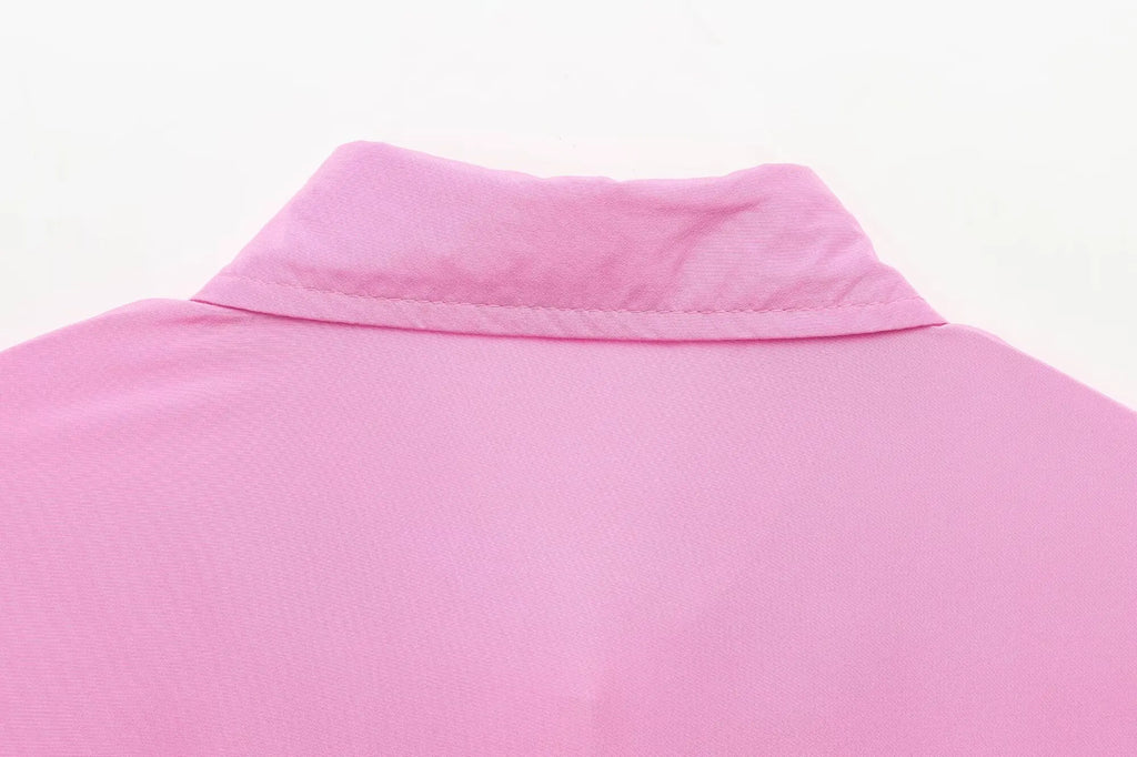 Fashionable Women Single Breasted Long Sleeve Shirt Button Up Blouse Casual Streetwear Top for Spring and Summer