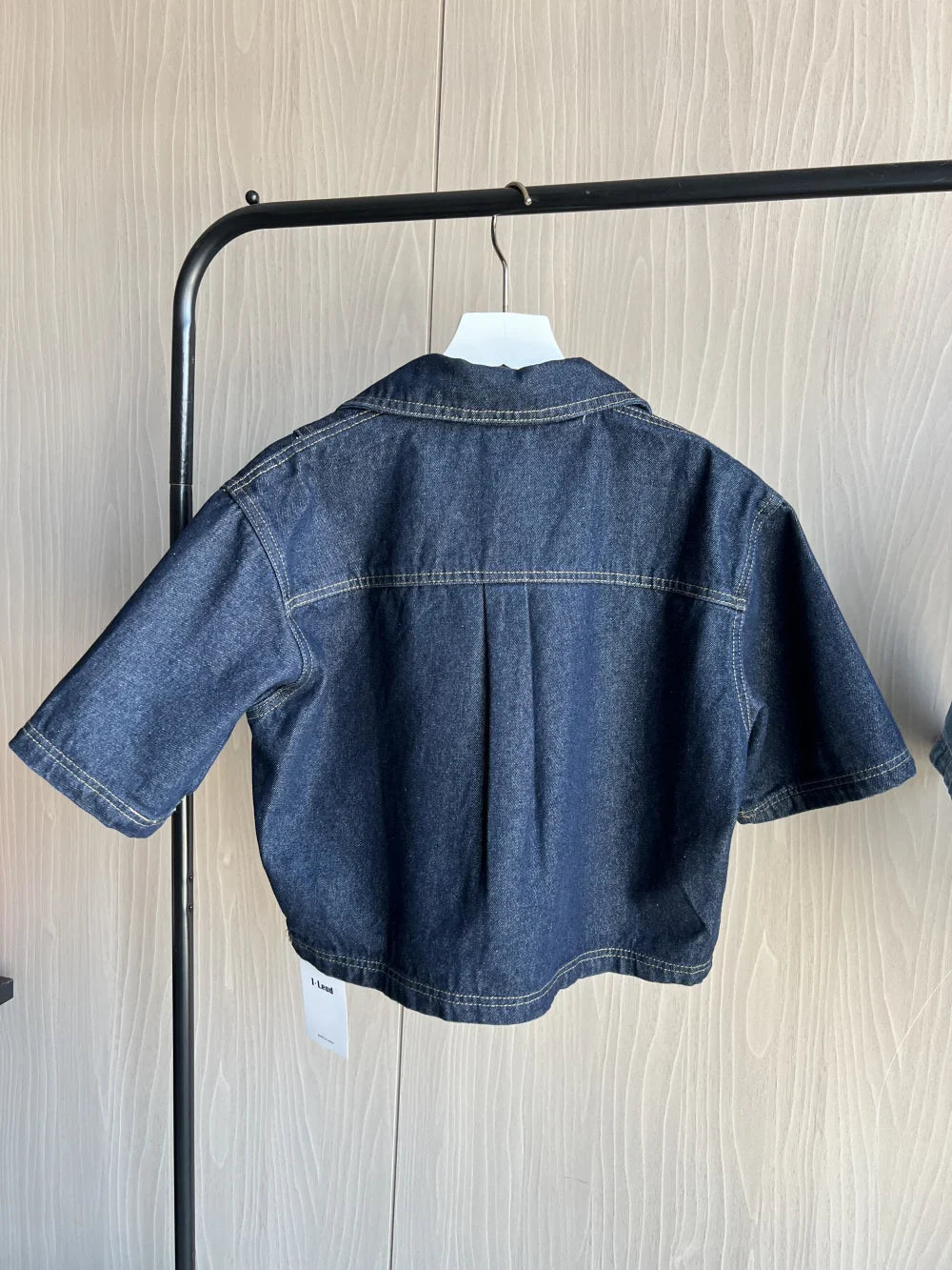 Sexy V Neck Loose Fit Short Denim Top with Asymmetrical Culottes Two Piece Denim Suit for Women