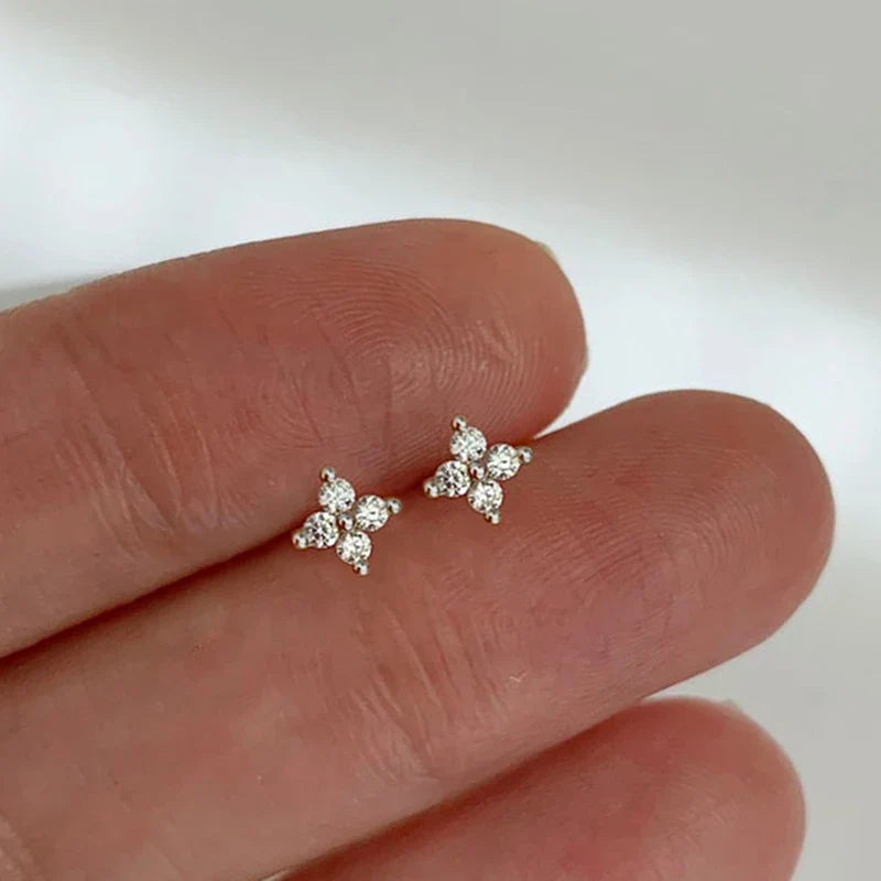 Eternity Love Heart Earrings for Women in Silver and Gold Fashion Chic Wedding Jewelry