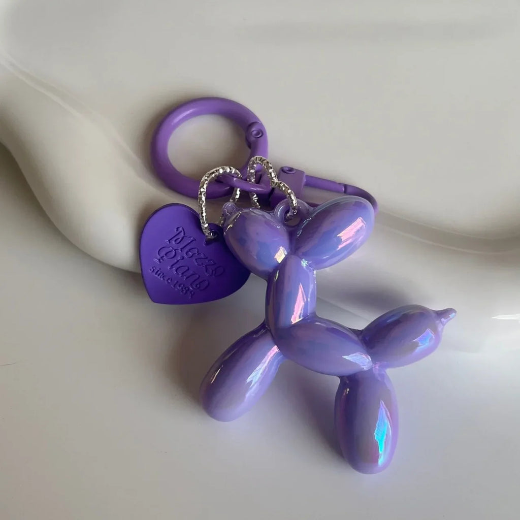 Cute Jelly Balloon Dog Keychain Pendant - Adorable Cartoon Dog Chain Keychain for Unisex Keys