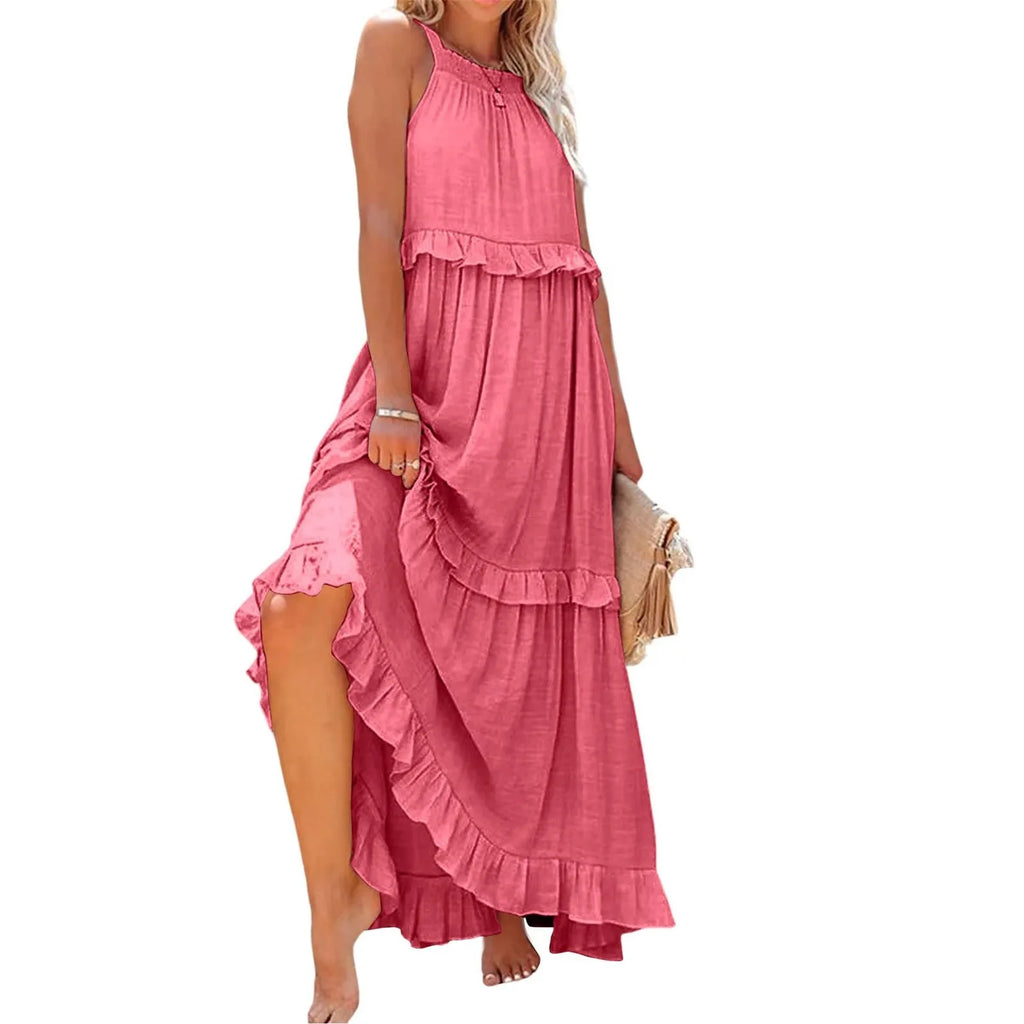 Women Summer Maxi Dress Lightweight Beach Swing Dress