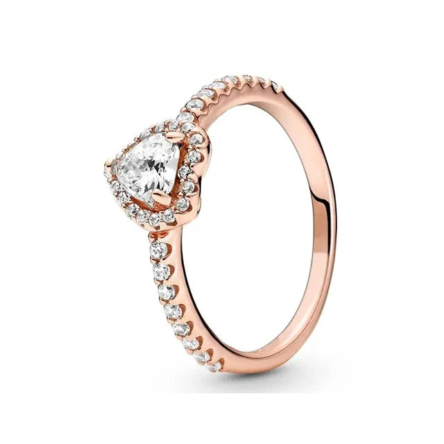 Red White Pink Crystal Rings for Women Luxury Wedding Jewelry Accessories