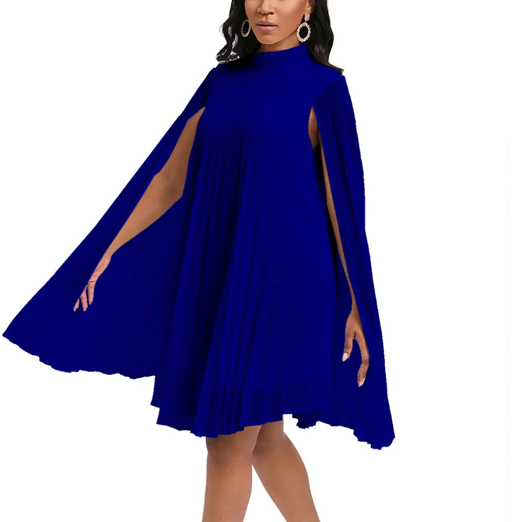 Elegant Chiffon Dress For Women Batwing Sleeve Knee Length