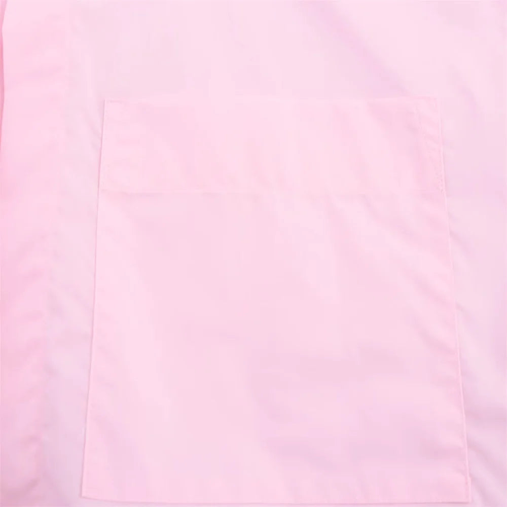 Women's Poplin Short Sleeve Shirt with Elegant Collar Buckle Detail Casual Lightweight Top for Spring and Summer