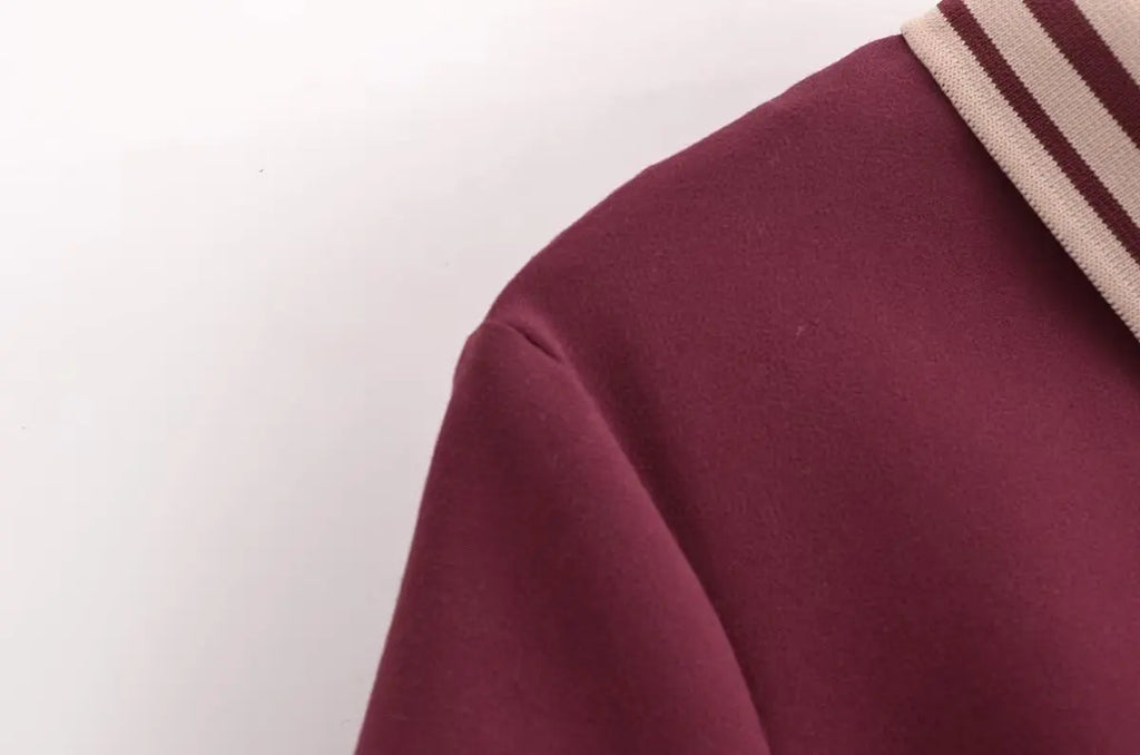 Retro Ribbed Pleated Dress For Women With Contrast Trim