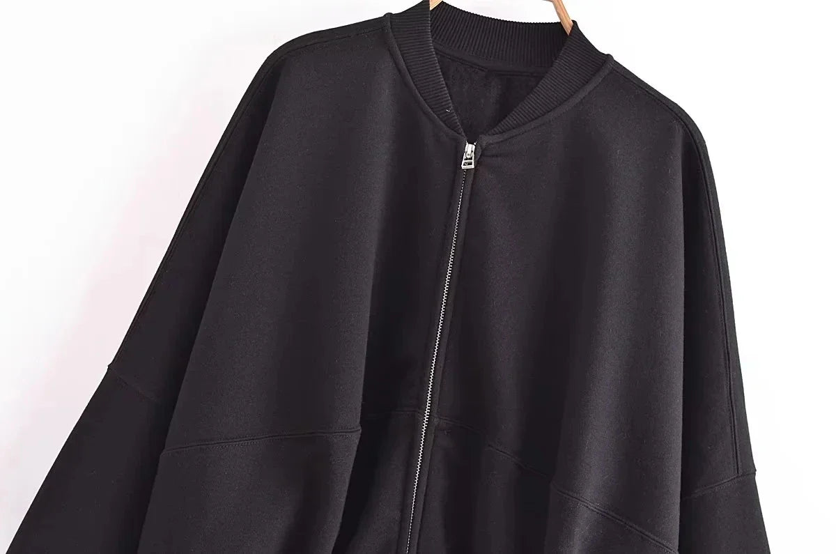 Autumn Women's Thick Hoodie Coat with Drawstring High Waist Loose Casual Pants Set Soft Fleece Lined Streetwear