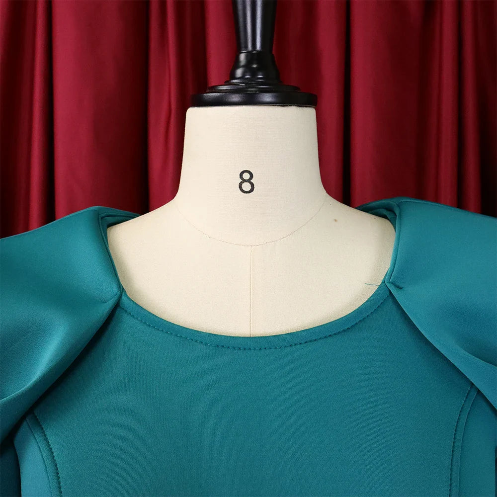 Elegant Cold Shoulder O Neck Dress For Women Mid Calf Party