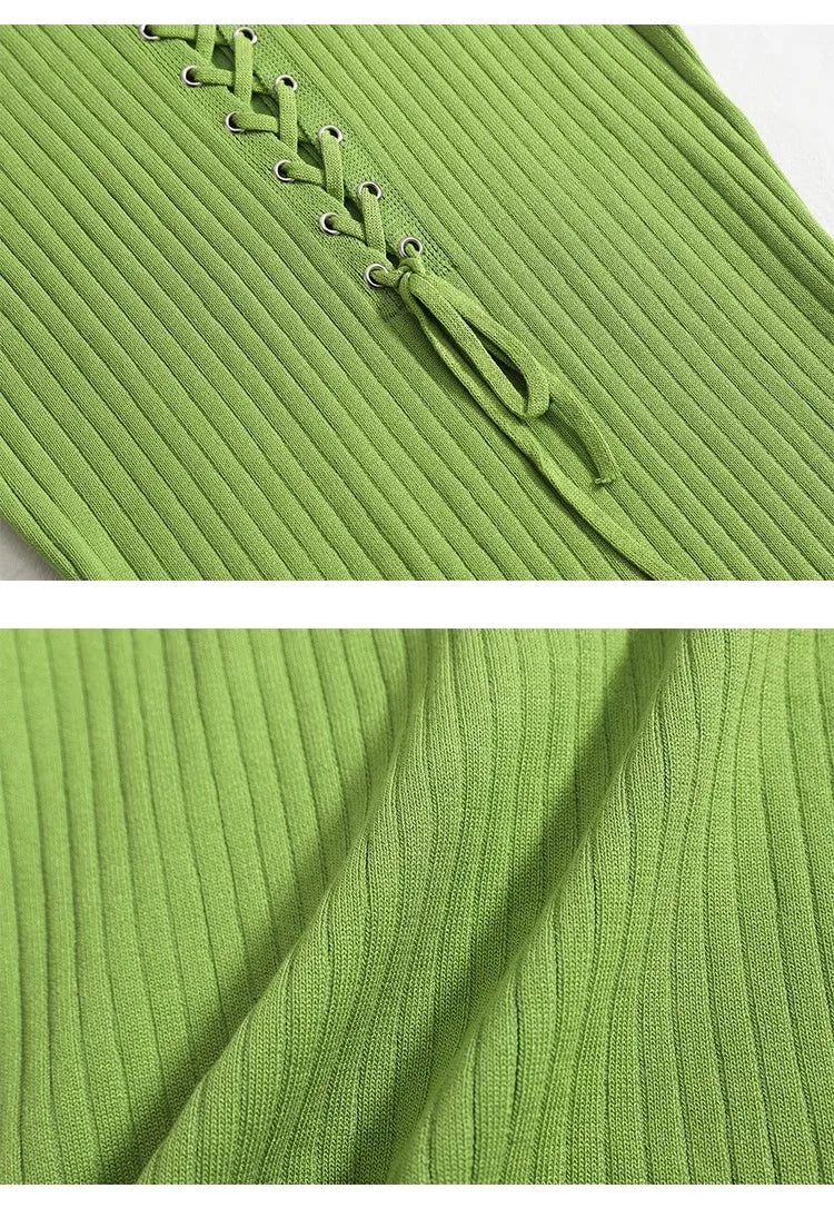 Bandage Dress Women Knitted Bodycon Mini Dress Summer Party