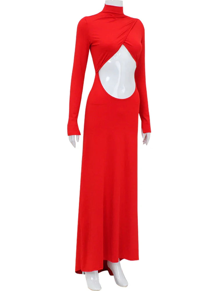 Hollow Out Backless Bodycon Dress For Women Clubwear