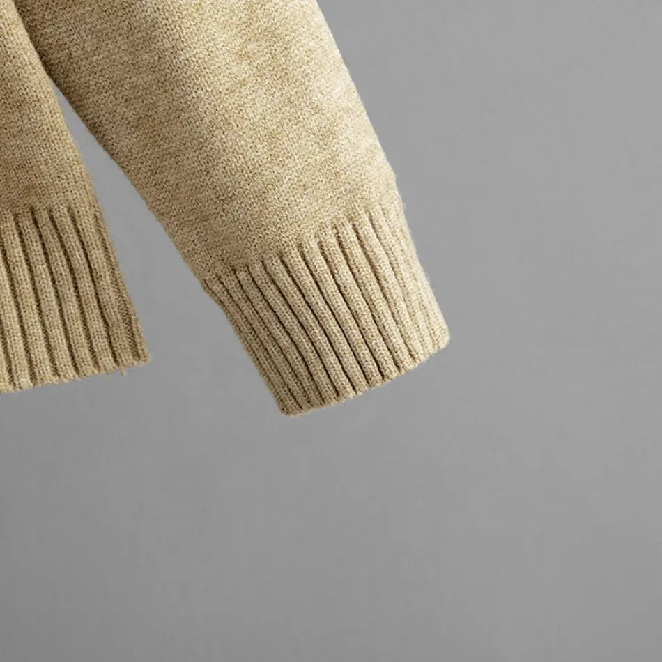 Cozy Autumn Winter Knitted Two Piece Set For Women Loose Sweater And Wide Leg Pants Casual Solid Color Outfit