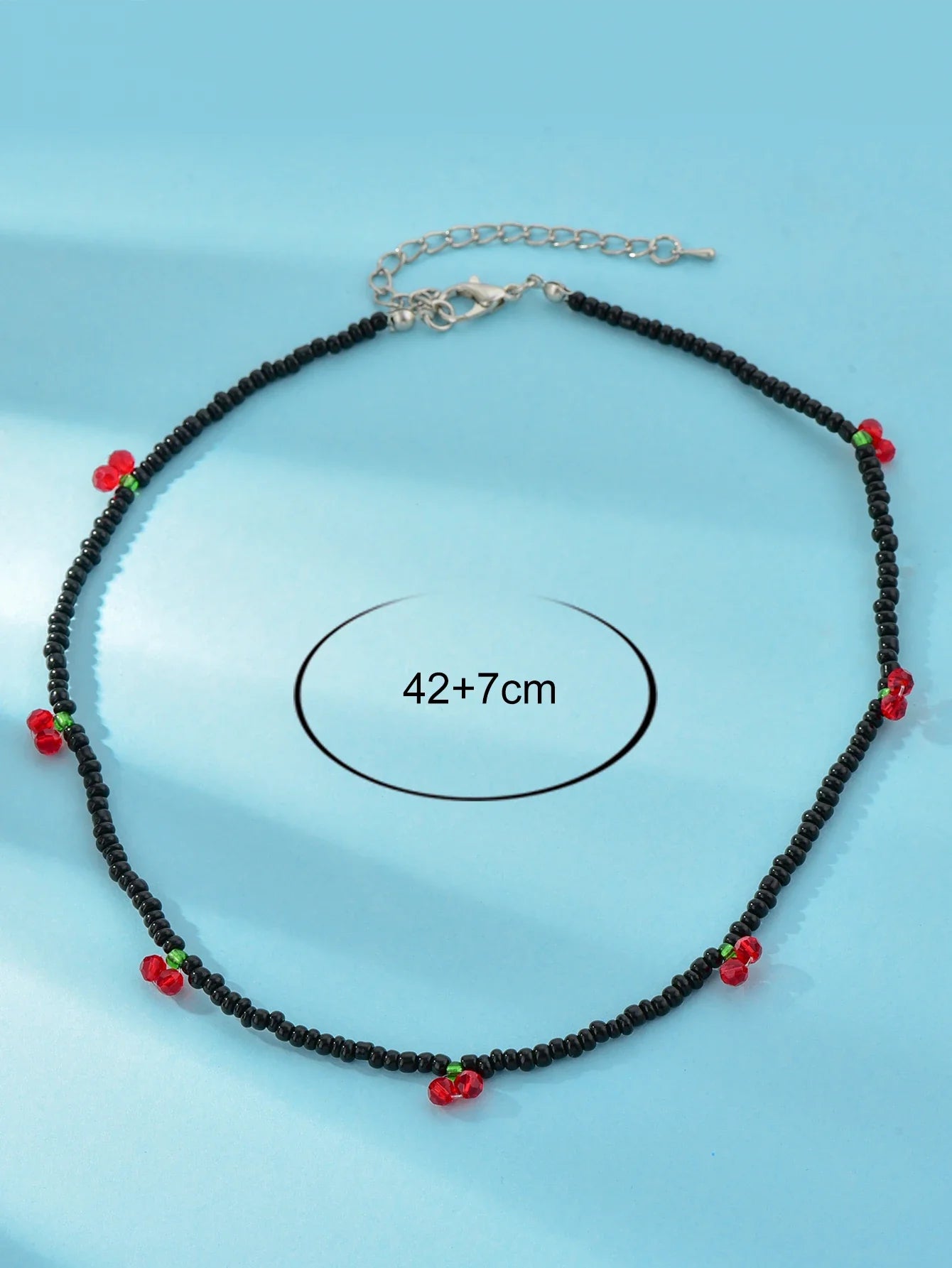 Summer Strawberry Cherry Beaded Necklace for Women - Fresh and Lovely Rice Beads