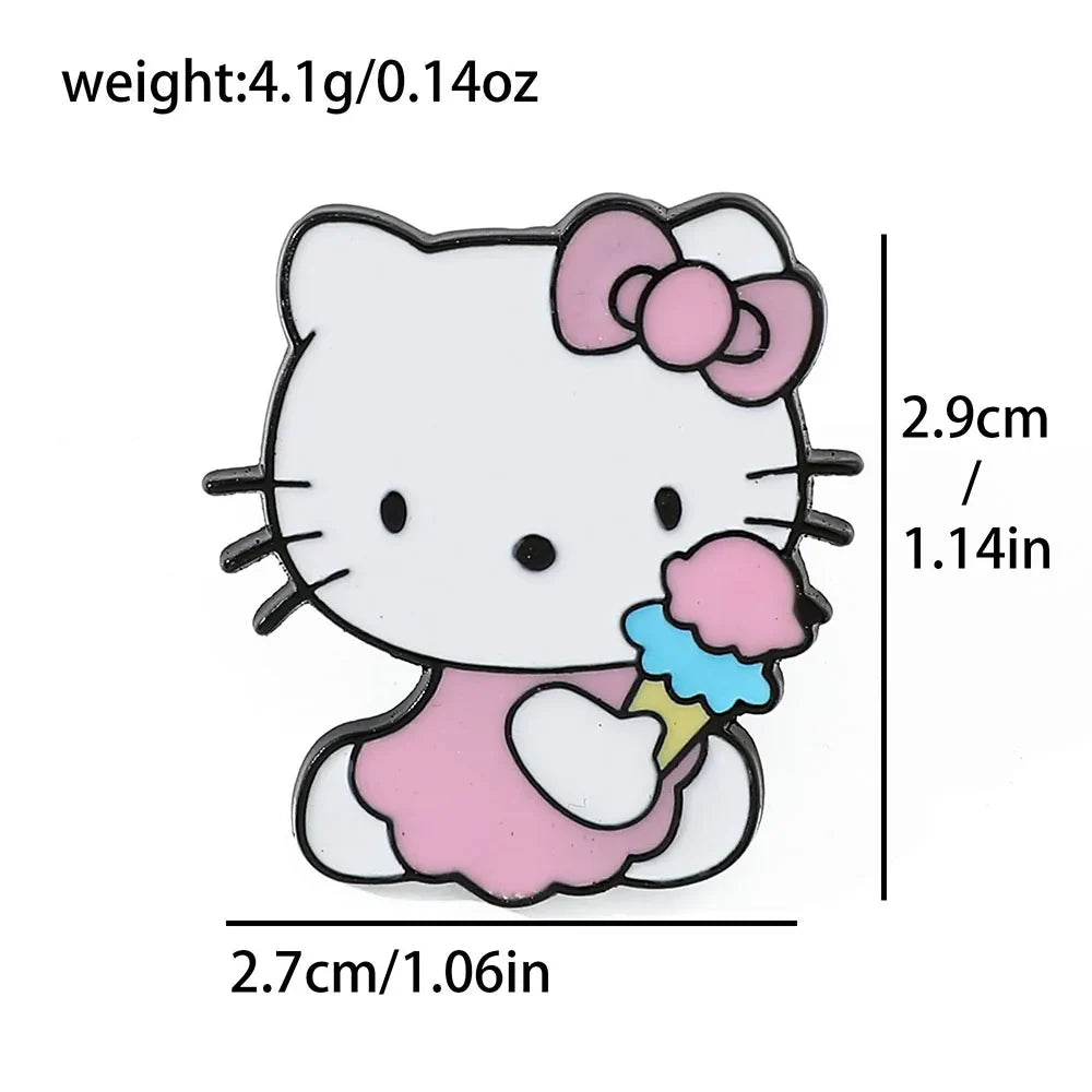 5 Pcs Cute Cartoon Soft Kawaii Cat Brooch Set Metal Badge Alloy Pin Accessory