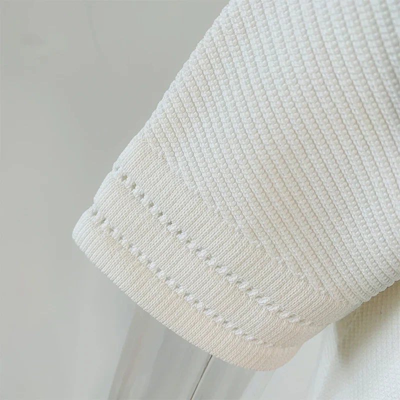 V Neck Knit Short Sleeve Black Sheath Dress With Elastic