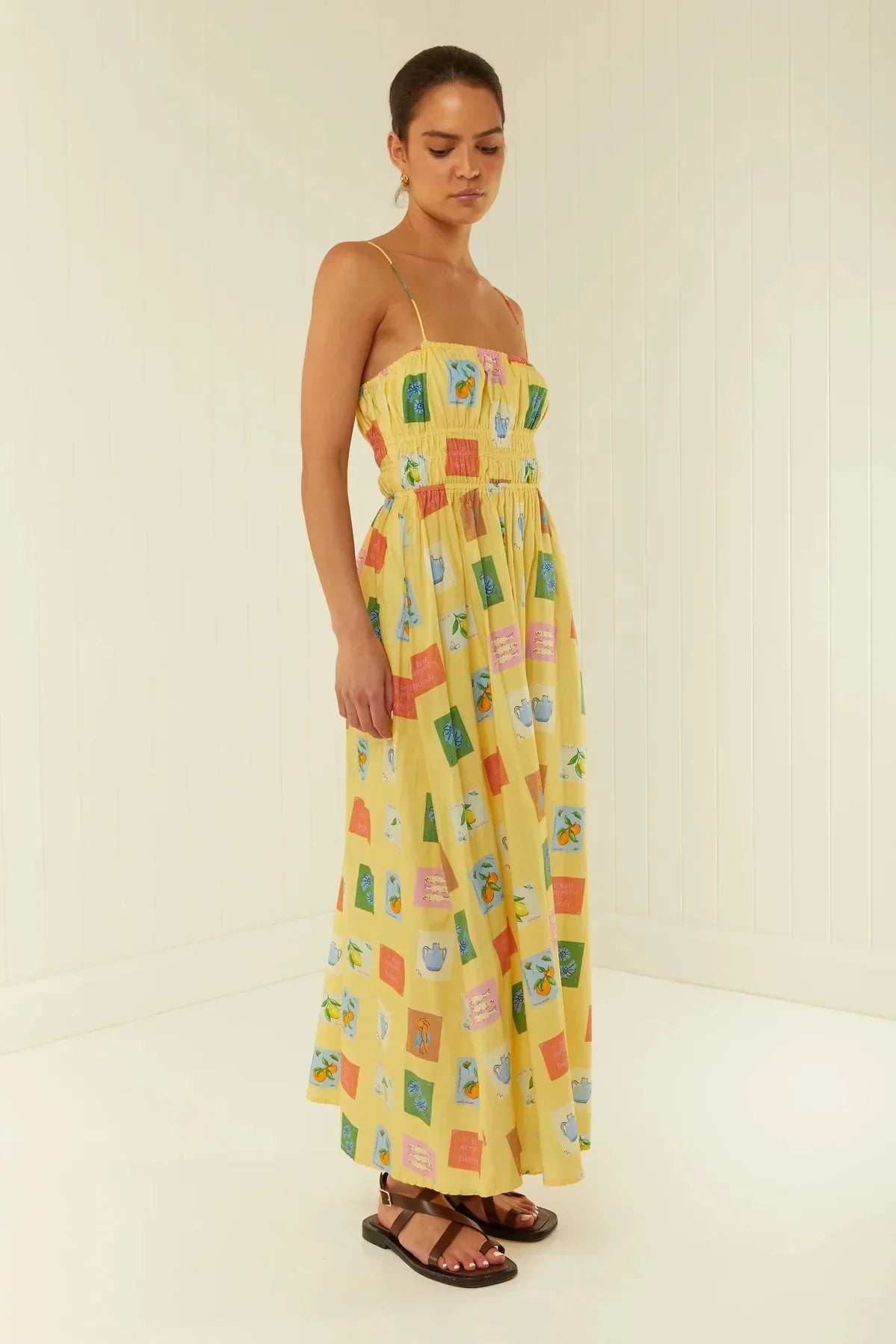 Bohemian Maxi Dress One Shoulder Strap Printed Summer