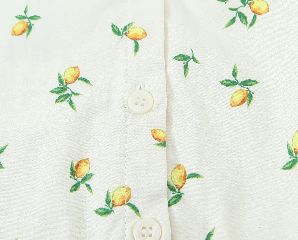 Casual Summer Two Piece Skirt Set for Women Lemon Print Backless Hanging Collar Tank Top with A-Line Mini Skirt Sleeveless Short Top